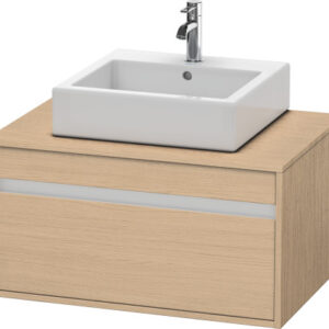 Dulap baza suspendat Duravit Ketho cu 1 sertar 80x55cm pentru lavoar pe blat stejar natur