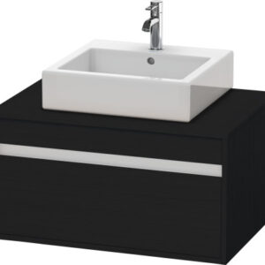 Dulap baza suspendat Duravit Ketho cu 1 sertar 80x55cm pentru lavoar pe blat stejar negru