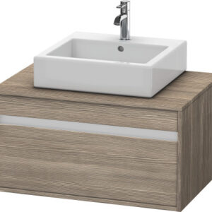 Dulap baza suspendat Duravit Ketho cu 1 sertar 80x55cm pentru lavoar pe blat stejar terra