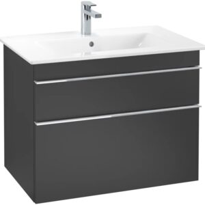 Dulap baza suspendat Villeroy&Boch Venticello 753x590x502 mm cu doua sertare negru mat lacuit