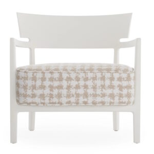 Fotoliu Kartell Cara Mat design Philippe Starck & Sergio Schito cadru alb perna Fancy White-Beige