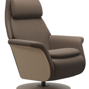 Fotoliu recliner Stressless Sam Wood baza Disc Power Heating Massage picioare oak tapiterie piele Batik Mole