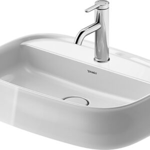 Lavoar Duravit Zencha 55x39cm cu platforma baterie montare pe blat fara preaplin DuraCeram WonderGliss alb