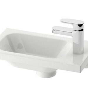 Lavoar asimetric Ravak Concept Chrome 40x22cm dreapta montare pe mobilier alb