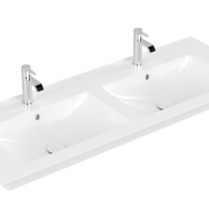 Lavoar dublu Villeroy&Boch Venticello 130x50cm CeramicPlus montare pe mobilier alb