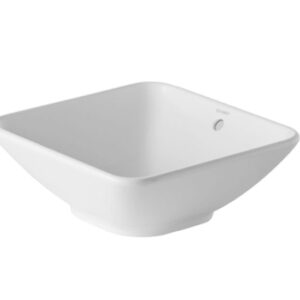 Lavoar tip bol Duravit Bacino 42x42cm fara orificiu baterie montare pe blat