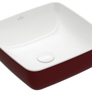 Lavoar tip bol Villeroy & Boch Artis 41cm fara orificiu baterie fara preaplin montare pe blat Bordeaux