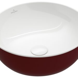 Lavoar tip bol Villeroy & Boch Artis 43cm fara orificiu baterie fara preaplin montare pe blat Bordeaux