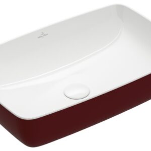 Lavoar tip bol Villeroy & Boch Artis 58x38cm fara orificiu baterie fara preaplin montare pe blat Bordeaux