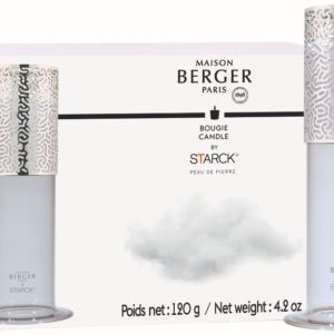Lumanare parfumata Berger Starck Peau de Pierre 120g cu suport sticla gri