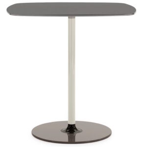 Masa Kartell Thierry Bistrot design Piero Lissoni 70x70x72cm baza metal blat sticla gri