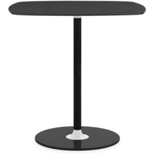 Masa Kartell Thierry Bistrot design Piero Lissoni 70x70x72cm baza metal blat sticla negru