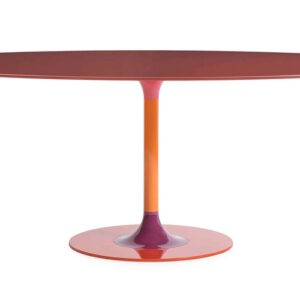 Masa Kartell Thierry XXL design Piero Lissoni 192x118x72cm baza metal blat sticla bordeaux