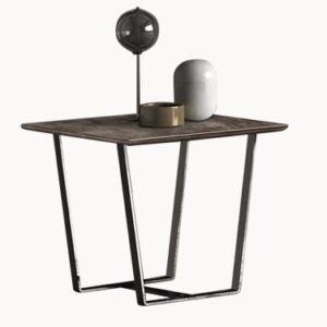 Masuta Gamma T59 piele categoria C baza metalica 48x48cm h45cm Made in Italy