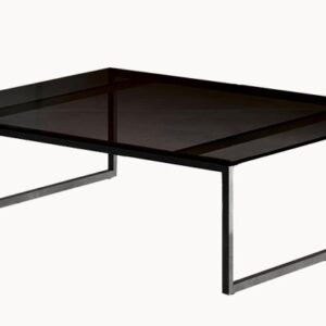 Masuta Gamma T62 top sticla fumurie baza metalica 100x100cm h34cm Made in Italy