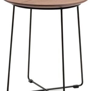 Masuta Kartell Al Wood design Philippe Stark d40cm h45.5cm frasin baza negru lemn inchis