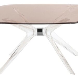 Masuta Kartell Blast design Philippe Starck 80x80cm h40cm crom-fumuriu transparent