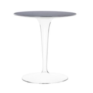 Masuta Kartell Tip Top design Philippe Starck & Eugeni Quitllet d48cm h50cm baza transparenta negru