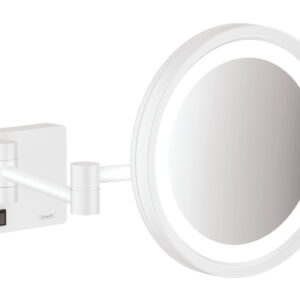 Oglinda cosmetica cu brat Hansgrohe Logis AddStoris x3 16cm iluminat LED alb mat