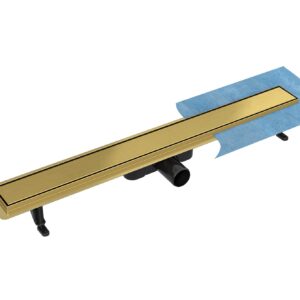 Pachet rigola de dus Besco Virgo Duo Gold cu capac 60cm