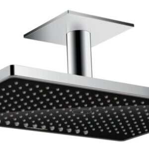 Palarie de dus Hansgrohe Rainmaker Select 460 cu 2 jeturi negru-crom si brat de tavan 100mm necesita set de baza