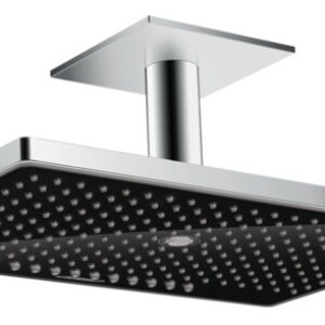 Palarie de dus Hansgrohe Rainmaker Select 460 cu 3 jeturi negru-crom si brat de tavan 100mm necesita set de baza