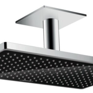 Palarie de dus Hansgrohe Rainmaker Select 460 negru-crom si brat de tavan 100mm necesita set de baza