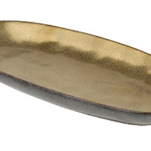 Platou oval Deko Senso Ceylon 25x11.5cm portelan auriu