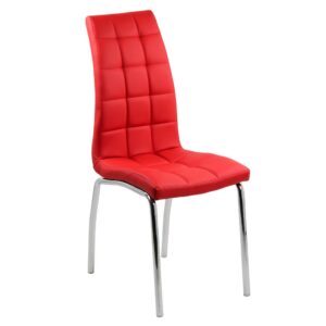 RESIGILAT - SET 2 scaune de bucatarie din piele eco si cadru metalic BUC 231 rosu
