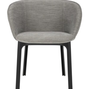 Scaun Kartell Charla Antibes design Patricia Urquiola cadru negru tapiterie Light Grey