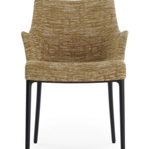 Scaun Kartell Eleganza Nia Design Philippe Starck cadru negru tapiterie Melange Mustard