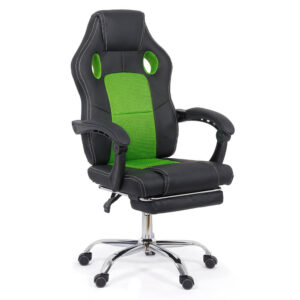 Scaun de gaming verde din piele ecologică OFF 3091