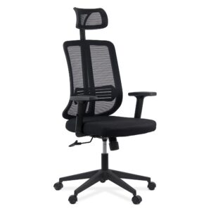 Scaun ergonomic de birou din plasă neagră