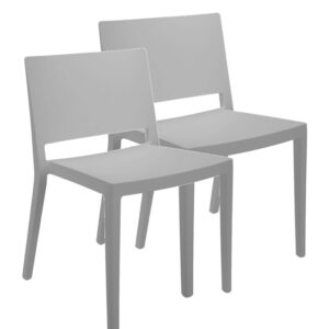 Set 2 scaune Kartell Lizz Mat design Piero Lissoni & Carlo Tamborini gri