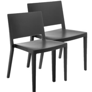 Set 2 scaune Kartell Lizz Mat design Piero Lissoni & Carlo Tamborini negru