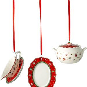 Set 3 decoratiuni brad Villeroy & Boch Toy's Delight Decoration Serving alb-rosu