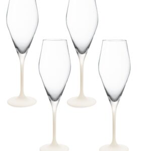 Set 4 pahare sampanie Villeroy & Boch Manufacture Rock Blanc Flute  260 ml