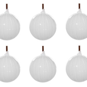 Set 6 decoratiuni brad Deko Senso glob 8cm sticla alb