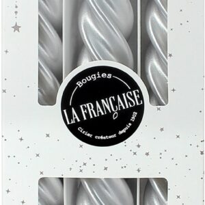 Set 6 lumanari La Francaise Colorama de Fetes Twist'n Light h255mm argintiu