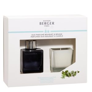 Set Berger Duo Bouquet Parfume Cube 80ml + lumanare parfumata 80g Fraicheur d'Eucalyptus