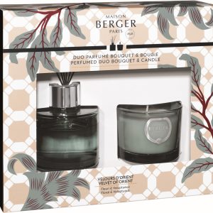 Set Berger Mini Duo Adagio Bouquet Parfume 80ml + lumanare parfumata Velvet of Orient 80g