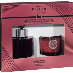 Set Maison Berger Mini Duality Duo Prune Bouquet Parfume 80ml + lumanare parfumata Angelique Noire 80g