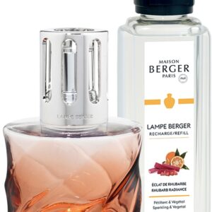 Set Maison Berger lampa catalitica Spirale Rose Ambre cu parfum Eclat de Rhubarbe