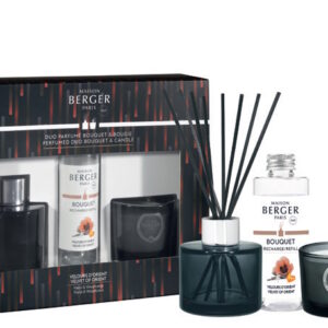 Set Maison Berger mini Duo Variation Gris cu difuzor parfum 80ml + lumanare parfumata 80g Velours d'Orient