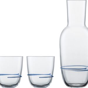 Set carafa si 2 pahare Zwiesel Glas Aura  cristal Tritan  albastru