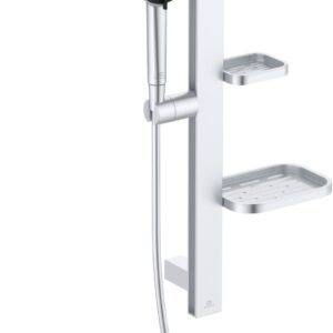 Set de dus Ideal Standard IdealRain Alu+ cu para de dus furtun 175cm si bara de dus 60cm argintiu