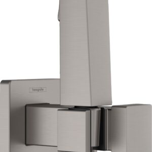 Set dus igiena intima Hansgrohe Bidette E EcoSmart+ 1 jet furtun si robinet cu agatatoare necesita corp incastrat negru periat