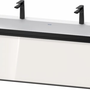 Set mobilier Duravit Vitrium cu lavoar dublu 120cm si dulap baza cu un sertar c-bonded alb lucios