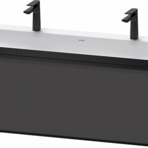 Set mobilier Duravit Vitrium cu lavoar dublu 120cm si dulap baza cu un sertar c-bonded grafit mat