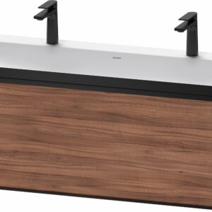 Set mobilier Duravit Vitrium cu lavoar dublu 120cm si dulap baza cu un sertar c-bonded nuc natur